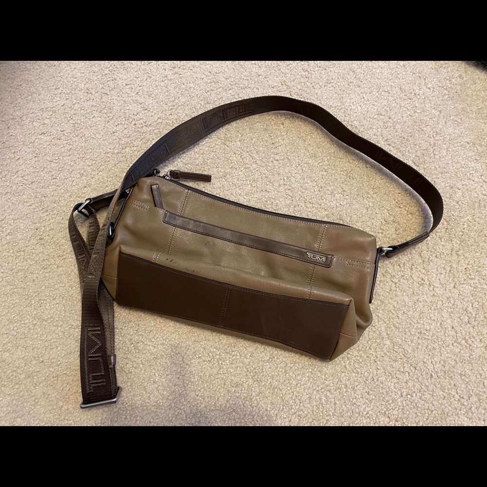 TUMI leather crossbody bag tan (retired)